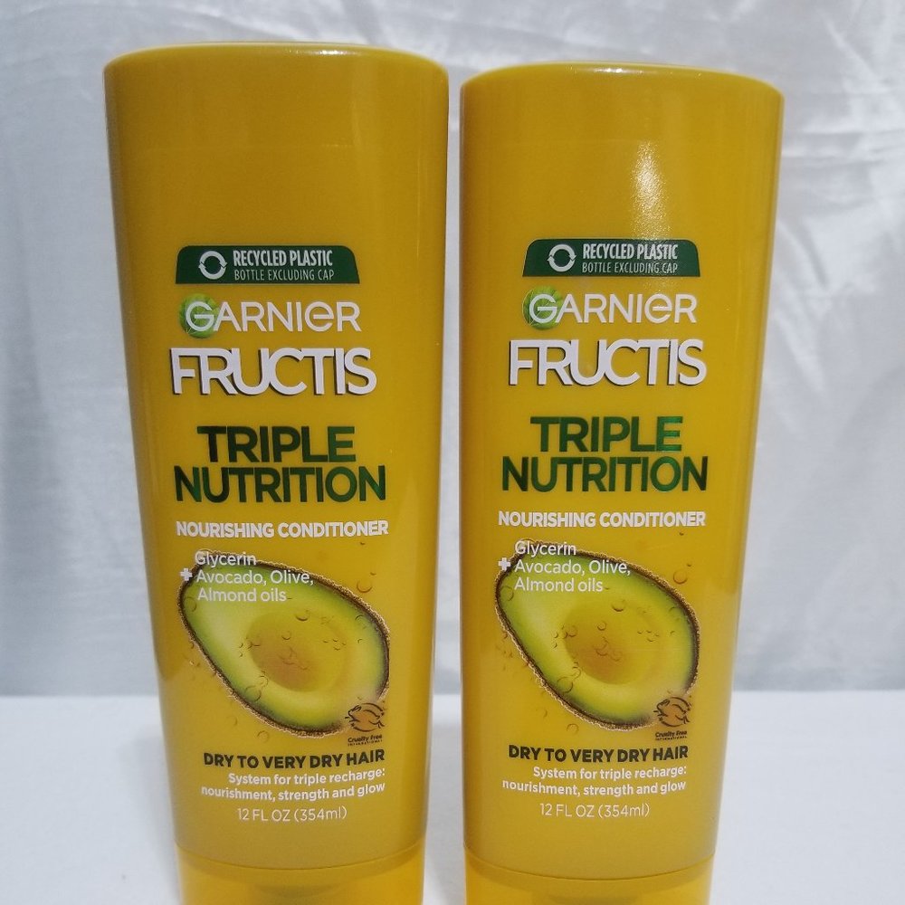2 Garnier Fructis Triple Nutrition Nourishing Conditioner Brand New